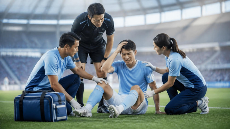 Dừng trận đấu khi cầu thủ chấn thương vùng đầu